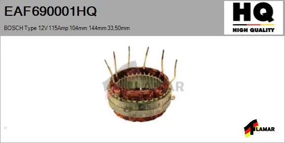 Stator, alternator (EAF690001HQ)