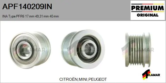 Belt Pulley, alternator (APF140209IN)