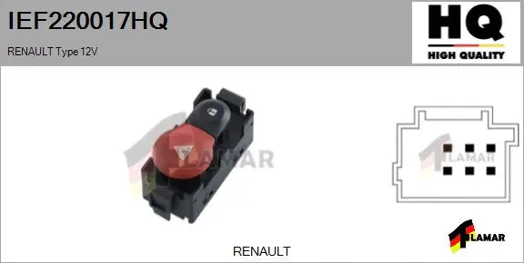 Hazard Warning Light Switch (IEF220017HQ)