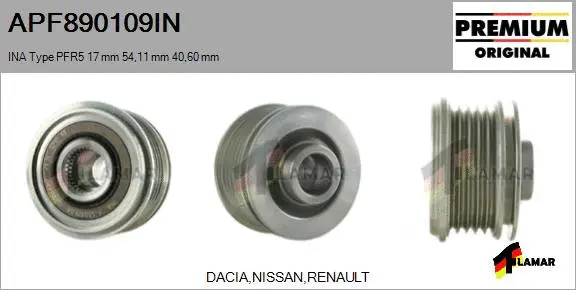 Belt Pulley, alternator (APF890109IN)