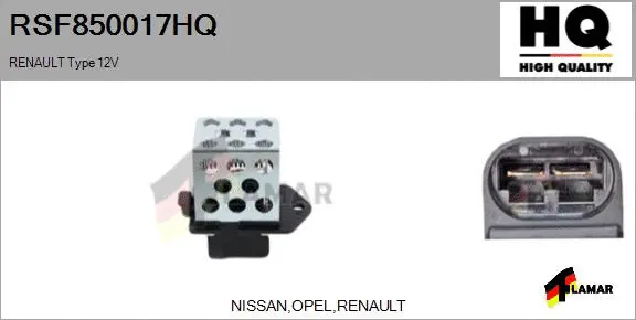 Series resistor, electric motor (radiator fan) (RSF850017HQ)