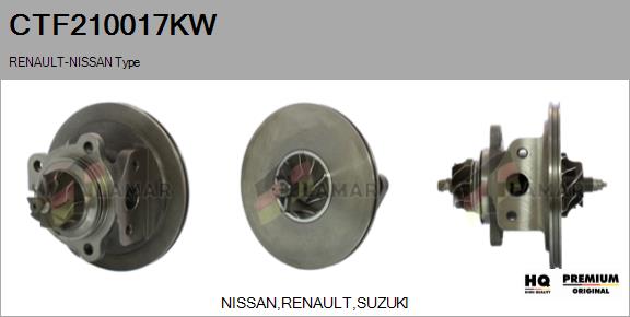 Core assembly, turbocharger (CTF210017KW)