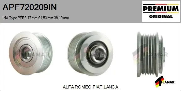 Belt Pulley, alternator (APF720209IN)
