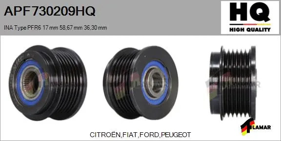 Belt Pulley, alternator (APF730209HQ)