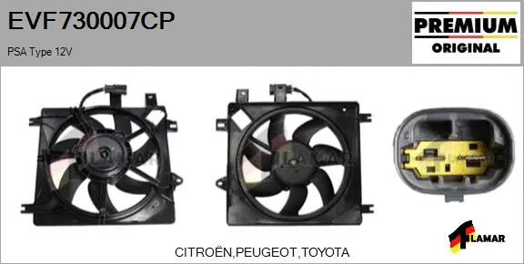 Electric Motor, radiator fan (EVF730007CP)
