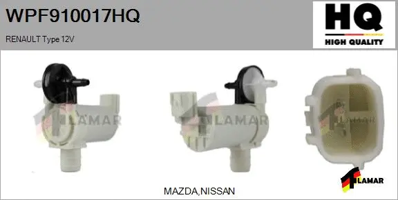 Washer Fluid Pump, window cleaning (WPF910017HQ)