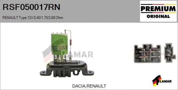 Resistor, interior blower (RSF050017RN)