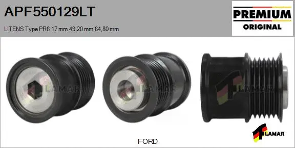 Belt Pulley, alternator (APF550129LT)