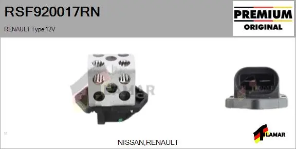 Series resistor, electric motor (radiator fan) (RSF920017RN)