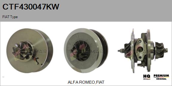 Core assembly, turbocharger (CTF430047KW)