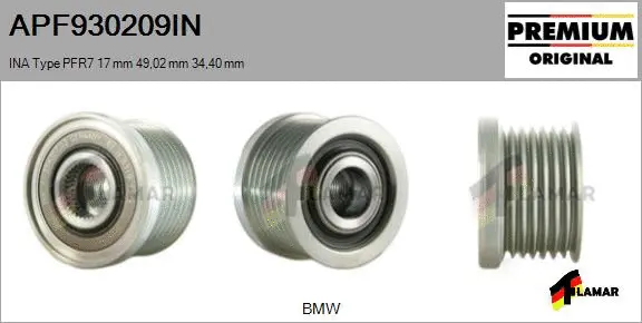 Belt Pulley, alternator (APF930209IN)