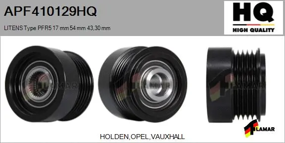 Belt Pulley, alternator (APF410129HQ)