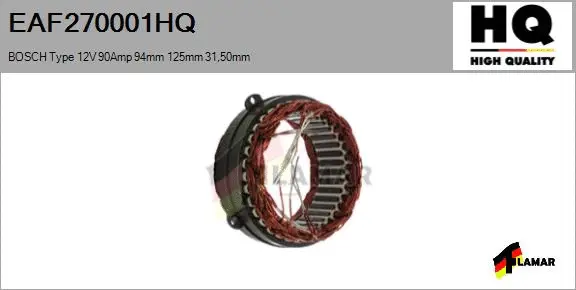 Stator, alternator (EAF270001HQ)