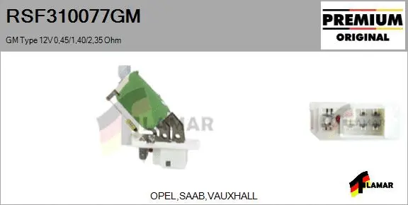 Resistor, interior blower (RSF310077GM)