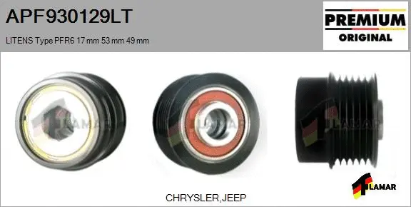Belt Pulley, alternator (APF930129LT)