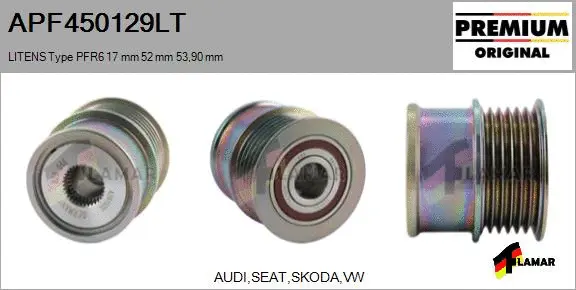 Belt Pulley, alternator (APF450129LT)