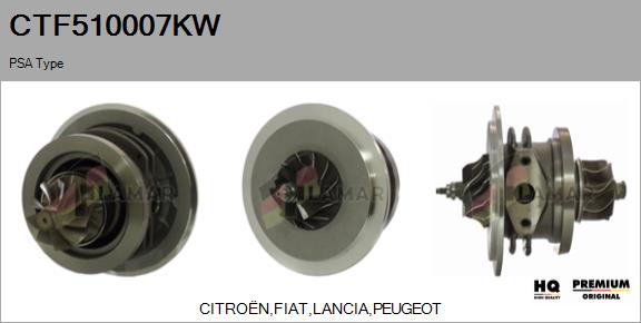 Core assembly, turbocharger (CTF510007KW)