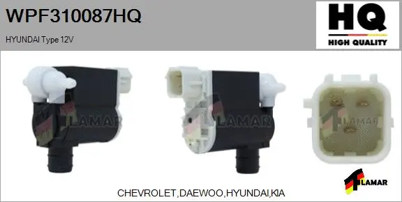 Washer Fluid Pump, window cleaning (WPF310087HQ)