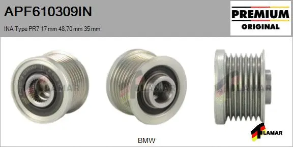 Belt Pulley, alternator (APF610309IN)