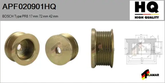 Belt Pulley, alternator (APF020901HQ)