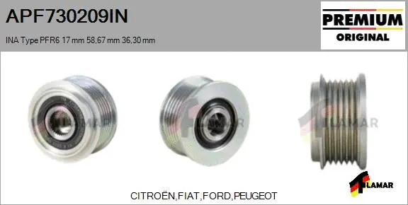 Belt Pulley, alternator (APF730209IN)