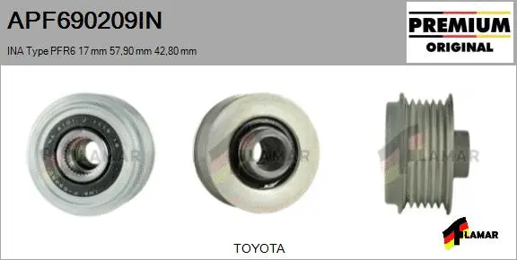 Belt Pulley, alternator (APF690209IN)