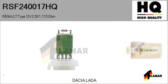 Resistor, interior blower (RSF240017HQ)