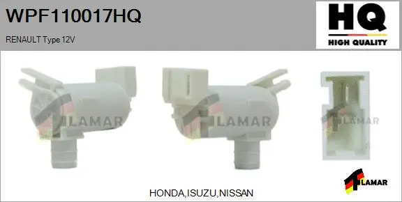 Washer Fluid Pump, window cleaning (WPF110017HQ)