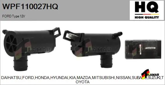 Washer Fluid Pump, window cleaning (WPF110027HQ)