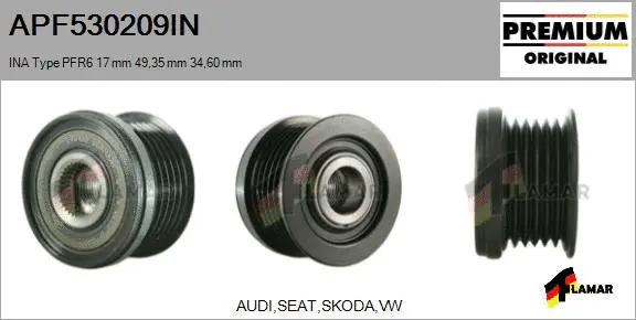 Belt Pulley, alternator (APF530209IN)