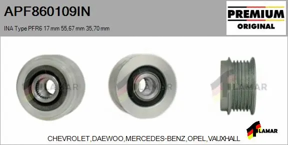 Belt Pulley, alternator (APF860109IN)