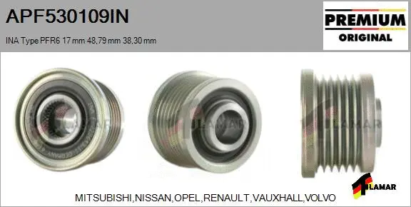 Belt Pulley, alternator (APF530109IN)