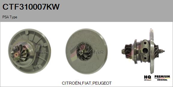 Core assembly, turbocharger (CTF310007KW)