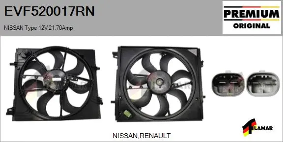Electric Motor, radiator fan (EVF520017RN)