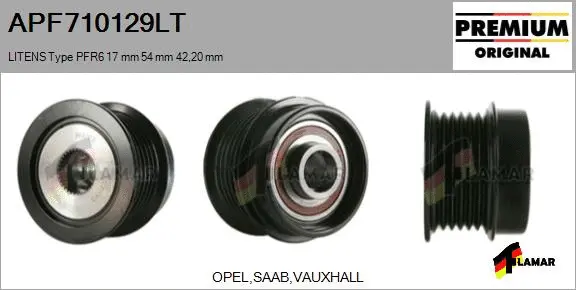 Belt Pulley, alternator (APF710129LT)
