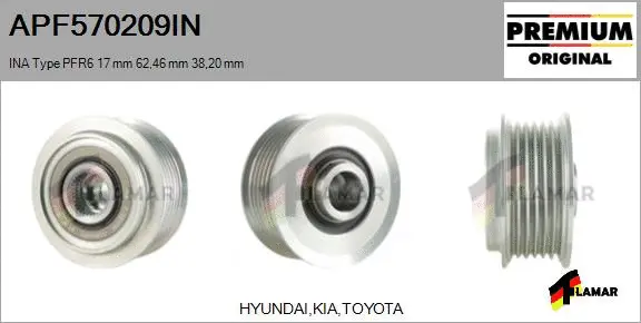 Belt Pulley, alternator (APF570209IN)