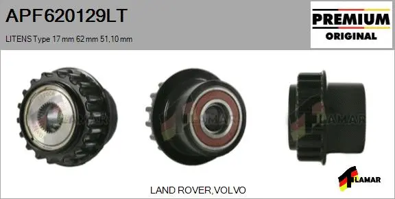 Belt Pulley, alternator (APF620129LT)