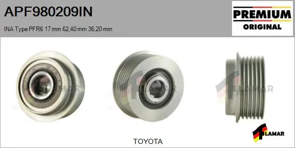 Belt Pulley, alternator (APF980209IN)