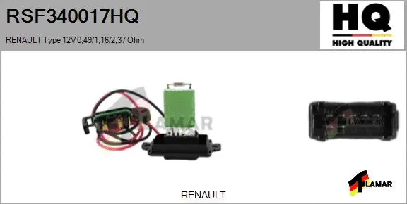 Resistor, interior blower (RSF340017HQ)