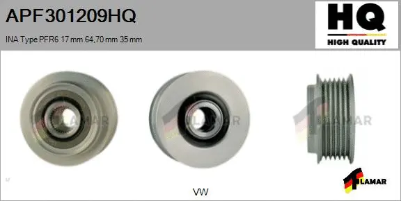 Belt Pulley, alternator (APF301209HQ)