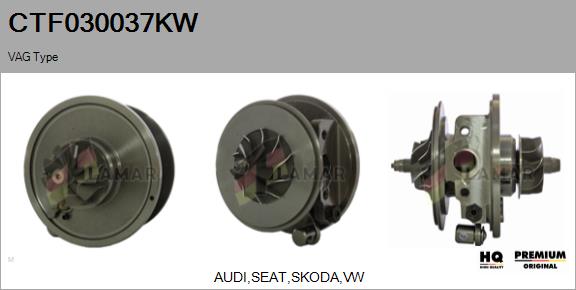 Core assembly, turbocharger (CTF030037KW)