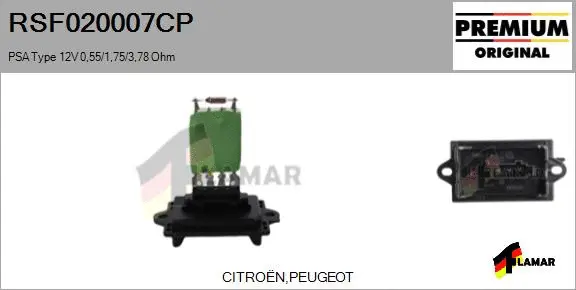 Resistor, interior blower (RSF020007CP)