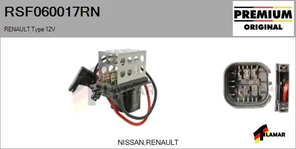 Resistor, interior blower (RSF060017RN)