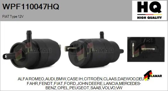 Washer Fluid Pump, window cleaning (WPF110047HQ)