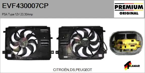 Electric Motor, radiator fan (EVF430007CP)