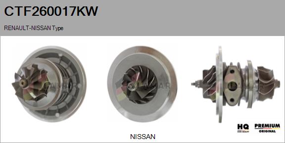 Core assembly, turbocharger (CTF260017KW)