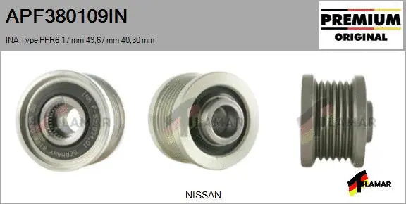 Belt Pulley, alternator (APF380109IN)