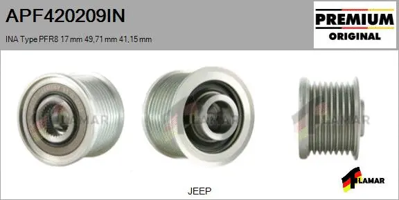 Belt Pulley, alternator (APF420209IN)