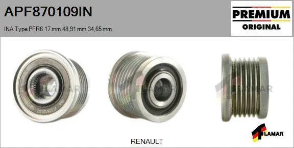 Belt Pulley, alternator (APF870109IN)