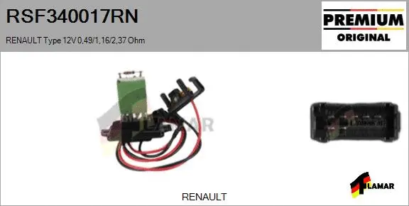 Resistor, interior blower (RSF340017RN)